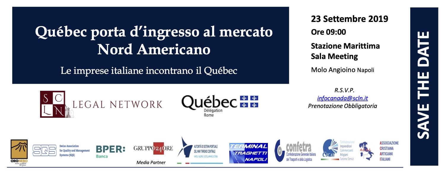 QUÉBEC: PORTA D’INGRESSO AL MERCATO NORD AMERICANO Banner